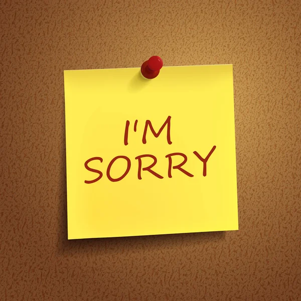 I am sorry words on post-it — Stock Vector