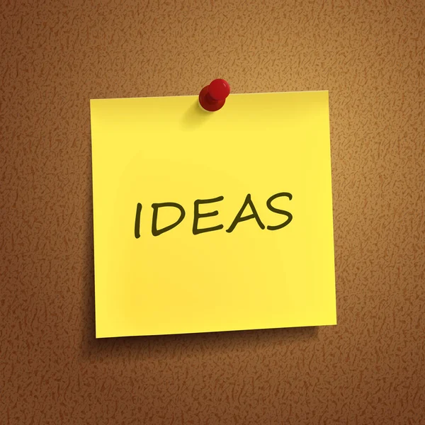 Ideas palabra en post-it — Vector de stock