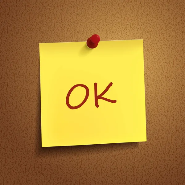 Ok palabra en post-it — Vector de stock