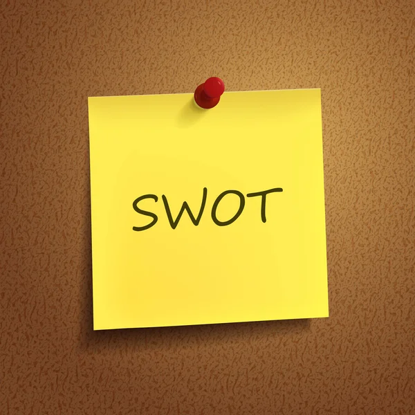 SWOT-woord over post-it — Stockvector