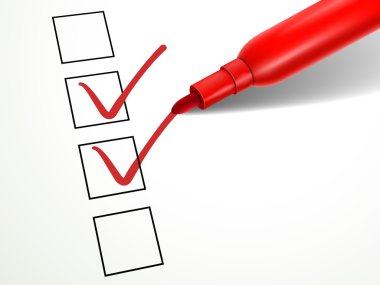 Kırmızı kalem onay kutusunu işaretleme 