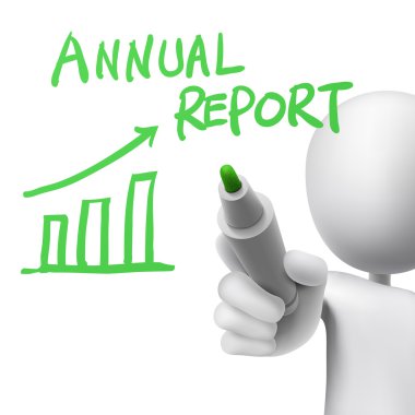 annual report written by a man clipart