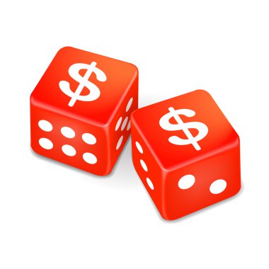 para iki kırmızı zar işaretler 