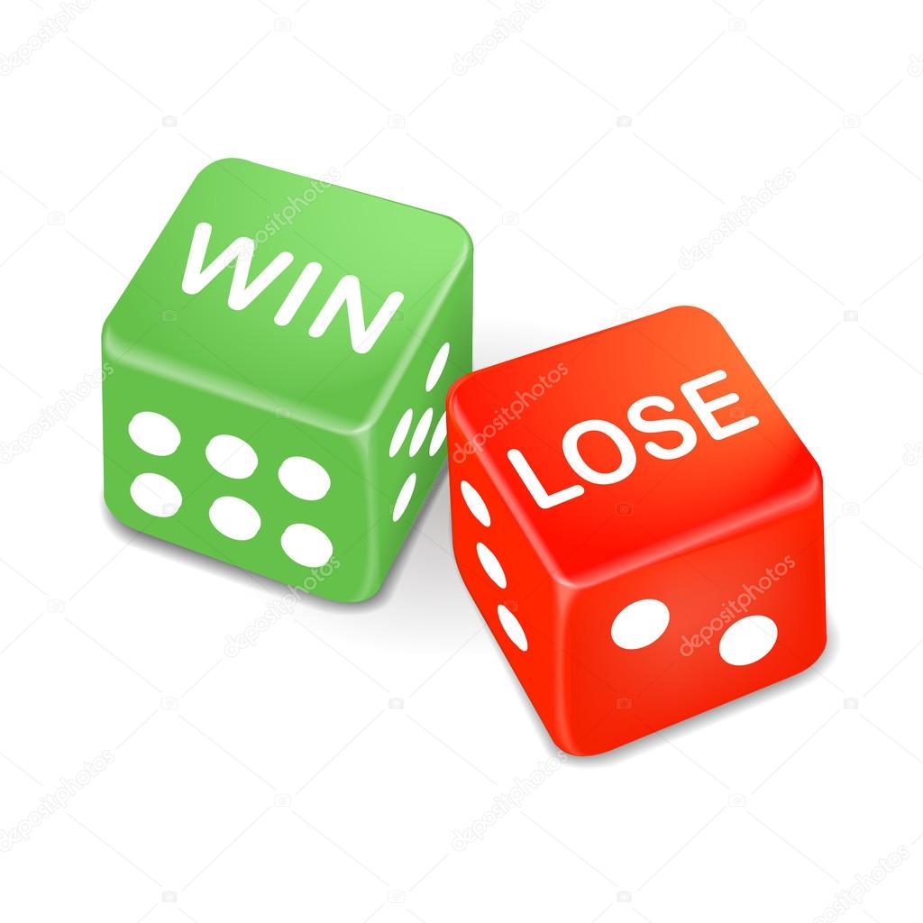 win and lose words on two dice 