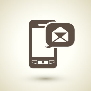 Retro düz tasarım simgesi ile smartphone öğesi