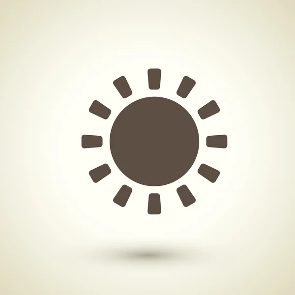Ícone de design plano retro com elemento de sol — Vetor de Stock