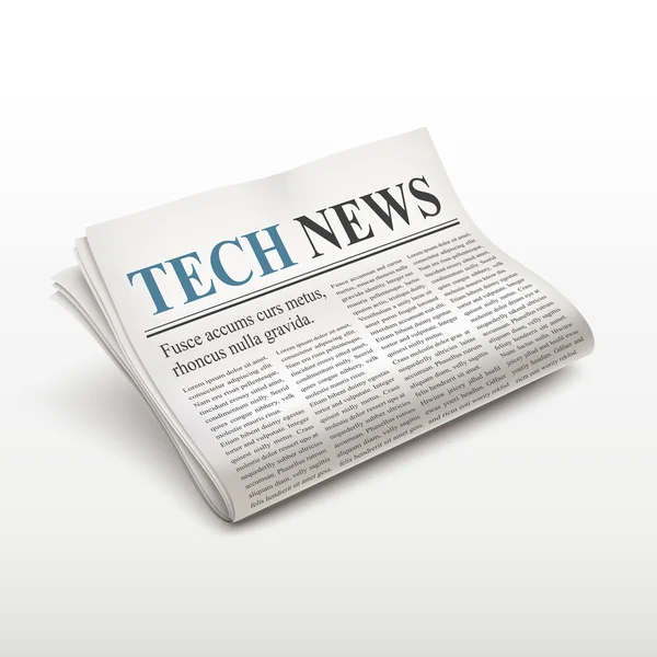 Notícias de tecnologia palavras no jornal — Vetor de Stock
