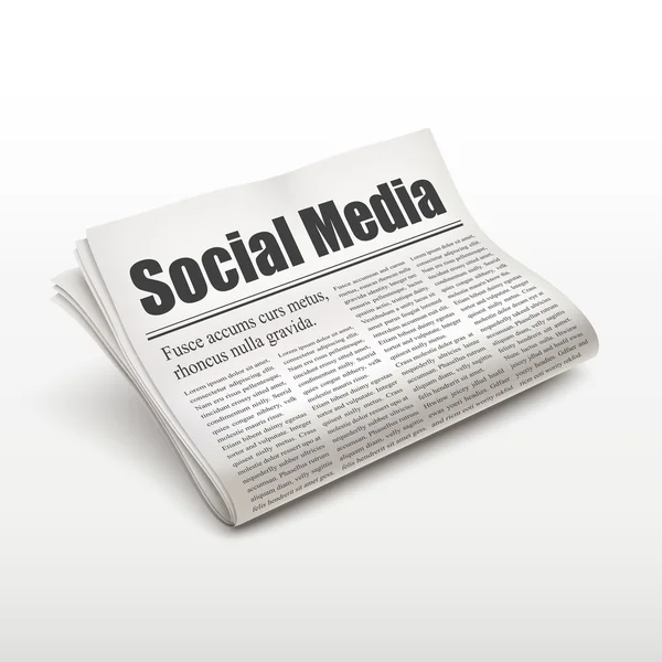 Social media words on newspaper — Stock Vector