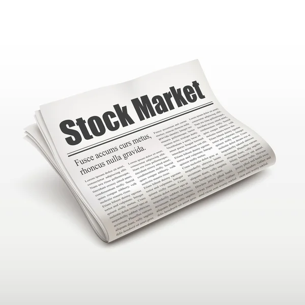 Stock market words on newspaper — Stock Vector