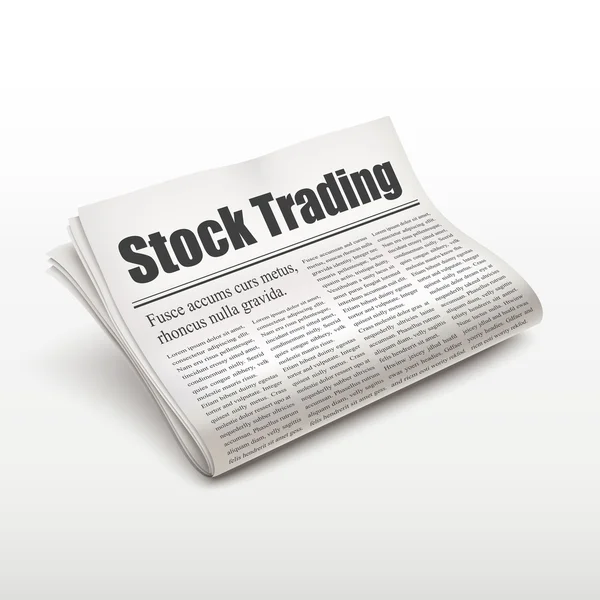 股票交易上报纸的文字 — 图库矢量图片