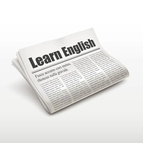 Englische Wörter in der Zeitung lernen — Stockvektor