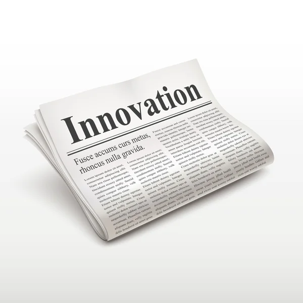 Innovatie woord op krant — Stockvector