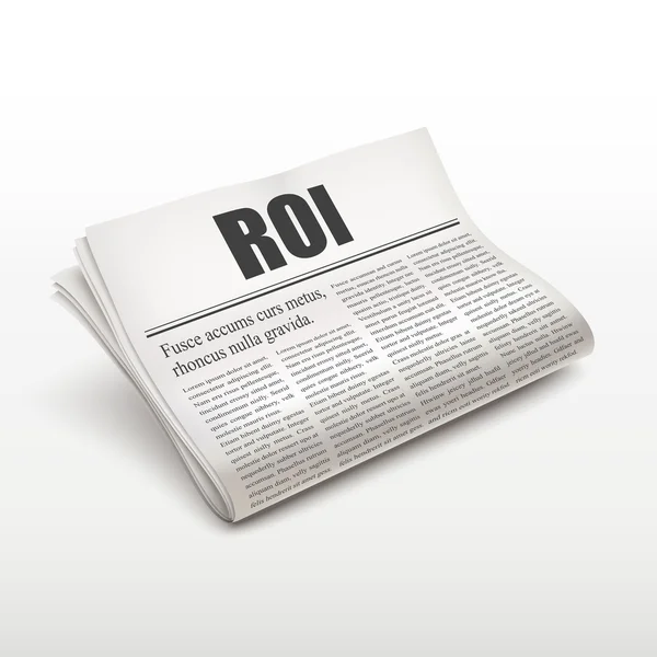 Słowo ROI na gazety — Wektor stockowy