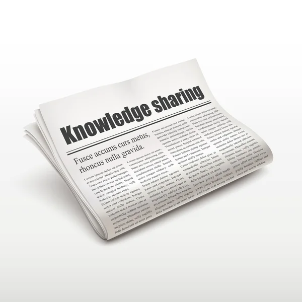 Palavras de compartilhamento de conhecimento no jornal —  Vetores de Stock