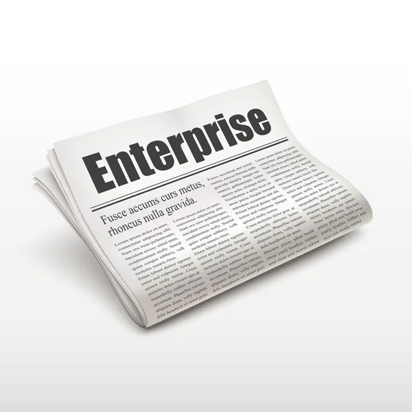 Enterprise word on newspaper — стоковый вектор