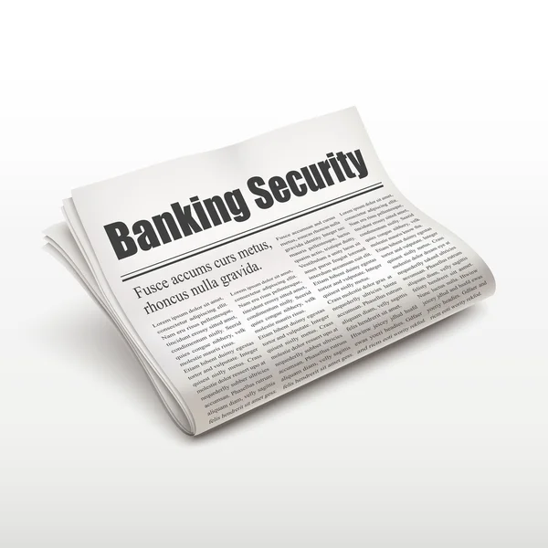 Banking security words on newspaper — Stock Vector