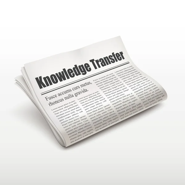 Knowledge transfer ord på tidning — Stock vektor