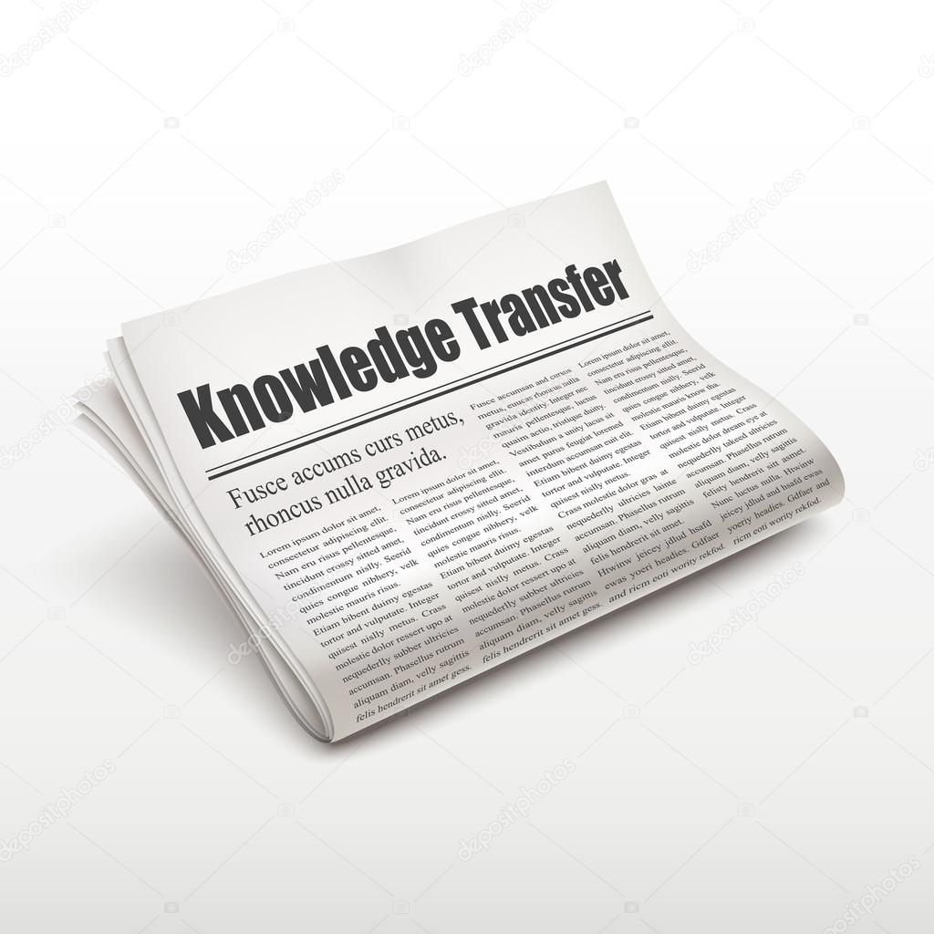 knowledge transfer words on newspaper 