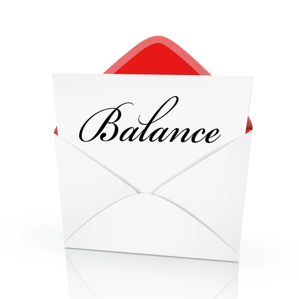 The word balance on a card — Stock Vector
