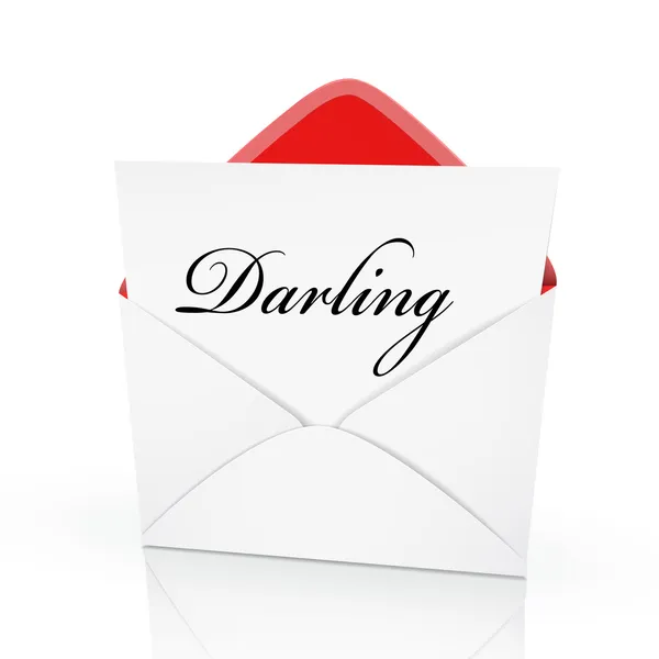 The word darling on a card — Stock Vector