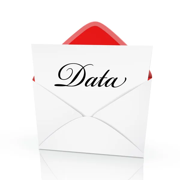 Los datos de palabras en una tarjeta — Vector de stock