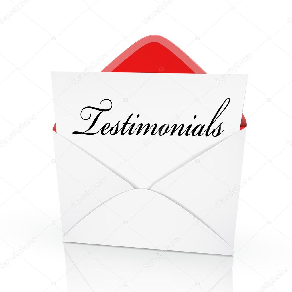 the word testimonials on a card