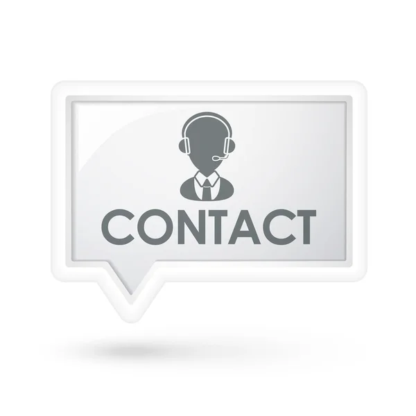 Contact word with service icon on a speech bubble — стоковый вектор