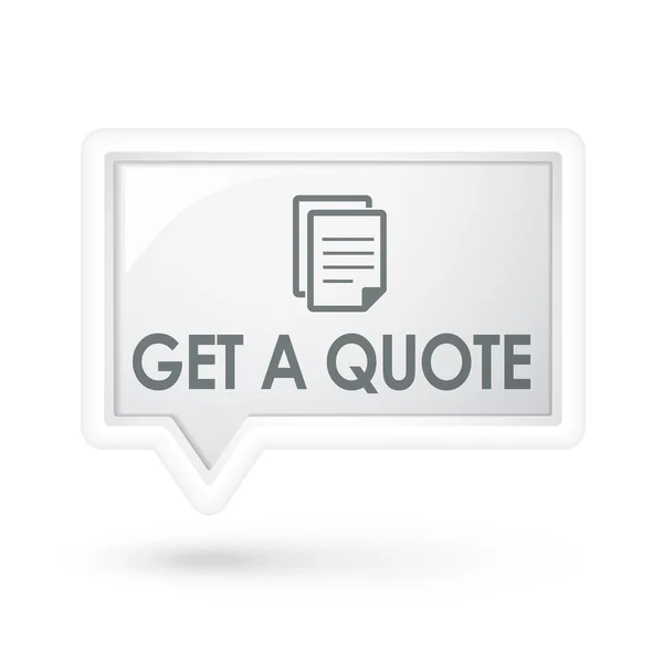 Get a quote with document icon over speech bubble — Stock Vector