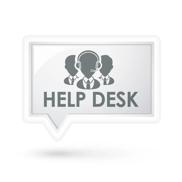 Help desk con icona dei servizi su una bolla vocale — Vettoriale Stock