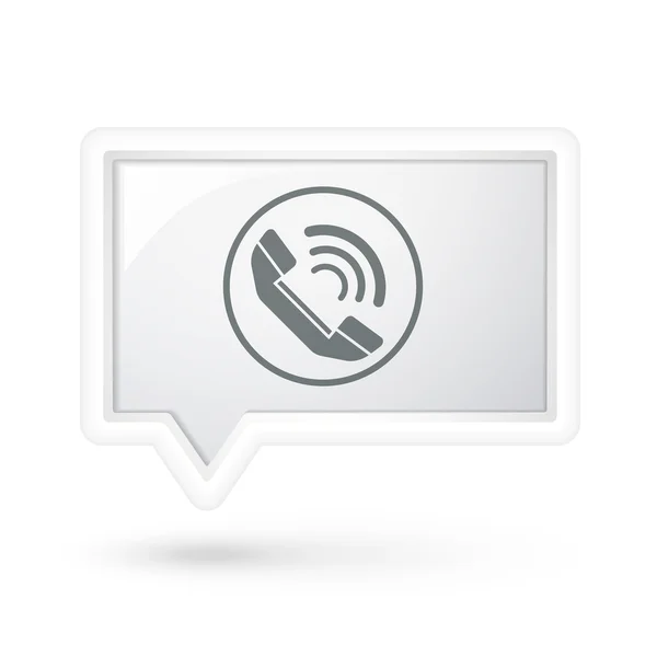 Telefoongesprek pictogram op een tekstballon — Stockvector