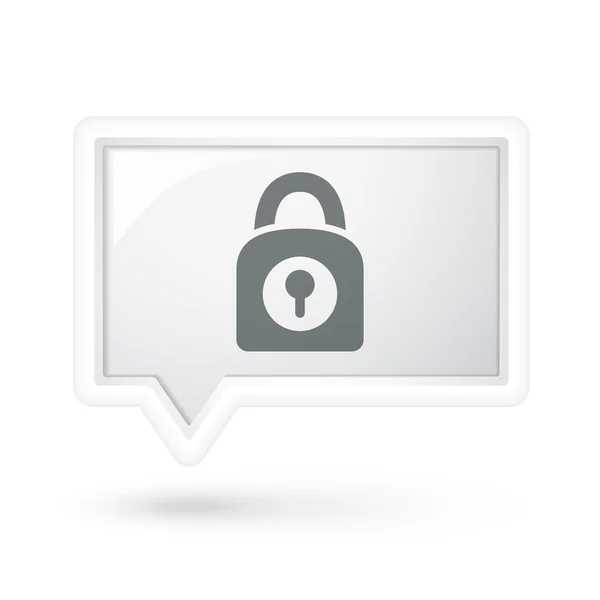 Padlock icon on a speech bubble — Stock Vector