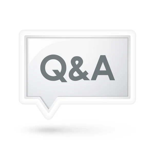 Q and A words on a speech bubble — Stock Vector