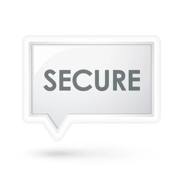 Secure word on a speech bubble — Stock Vector