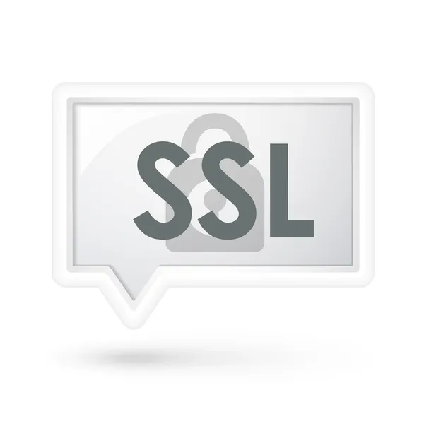 SSL com ícone de cadeado em uma bolha de discurso —  Vetores de Stock