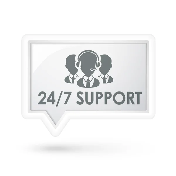 All day service support words on a speech bubble — Stock Vector