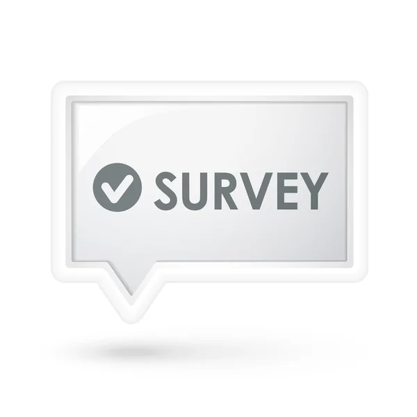 Survey word on a speech bubble — Stock Vector