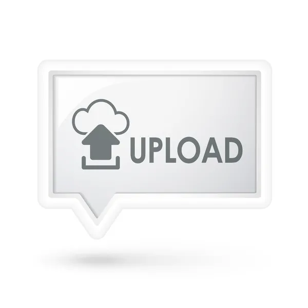 Uploaden met cloud computing-pictogram op een tekstballon — Stockvector
