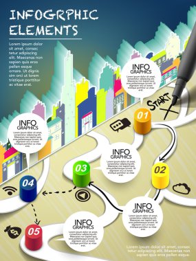 Monopoly tarzı Infographic harita üzerinde kalem yazmaya başlaması ile birlikte 