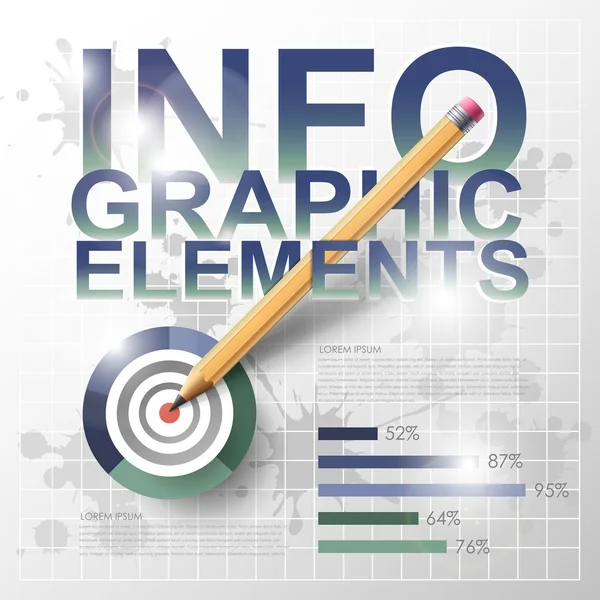 Infografic modern cu o fotografiere stilou la țintă — Vector de stoc