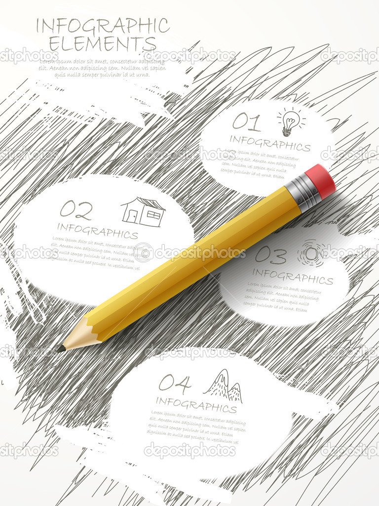 retro sketch style infographic with pencil element