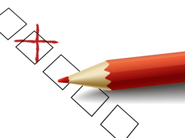 cross drawn by red pencil  clipart