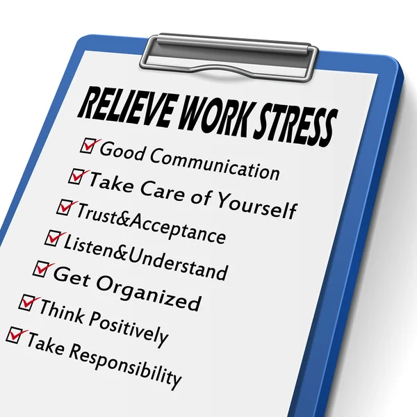 Aliviar a área de transferência de estresse no trabalho — Vetor de Stock