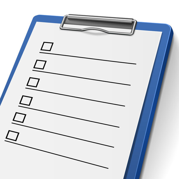 blank checklist clipboard