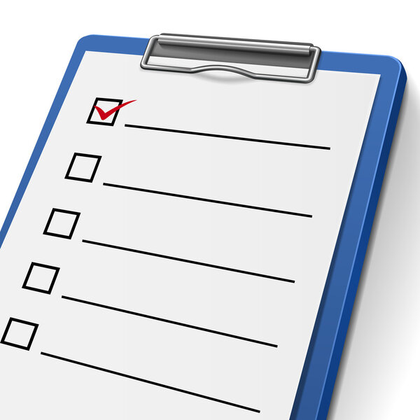 blank checklist clipboard