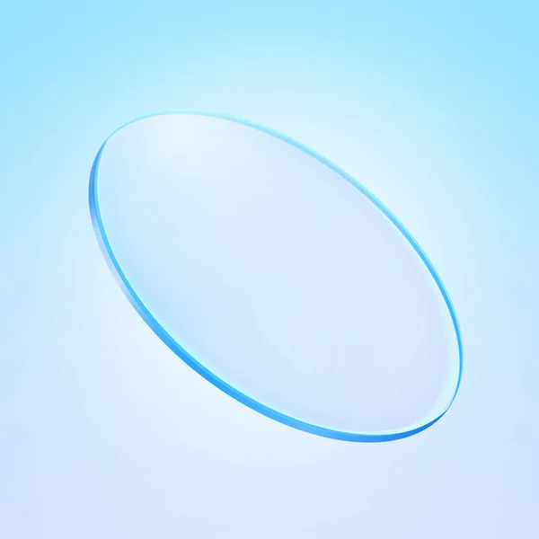 Transparent Glass Disk Blue Background — Vetor de Stock