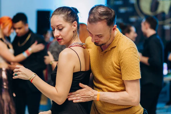 Kharkiv Oekraïne Mensen Dansen Kizomba Dansvloer — Stockfoto