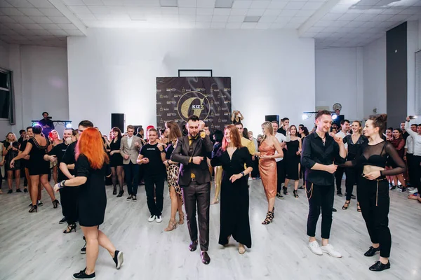 Kharkiv Ucrania Personas Bailando Kizomba Pista Baile —  Fotos de Stock