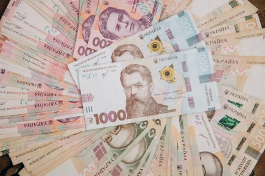 1000 Hryvnia 'nın banknotları. Ukrayna Hryvnia 'sı. Ukrayna Para Birimi
