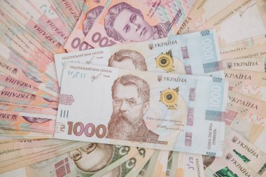 1000 Hryvnia 'nın banknotları. Ukrayna Hryvnia 'sı. Ukrayna Para Birimi