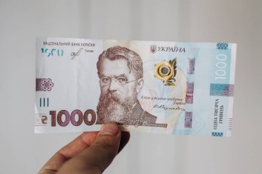 Ukrayna Hrivnia 'sının banknotları. 1000 Ukrayna Hrivnia 'sı. Ukrayna 'nın parası